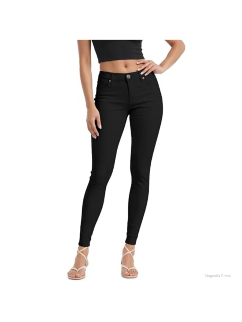 Stretch Denim Skinny Jeans Mid Rise 5 Pocket Zip Fly Super Stretch Spandex